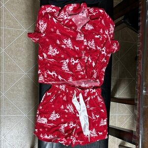Hollister Red and White Pajama Set